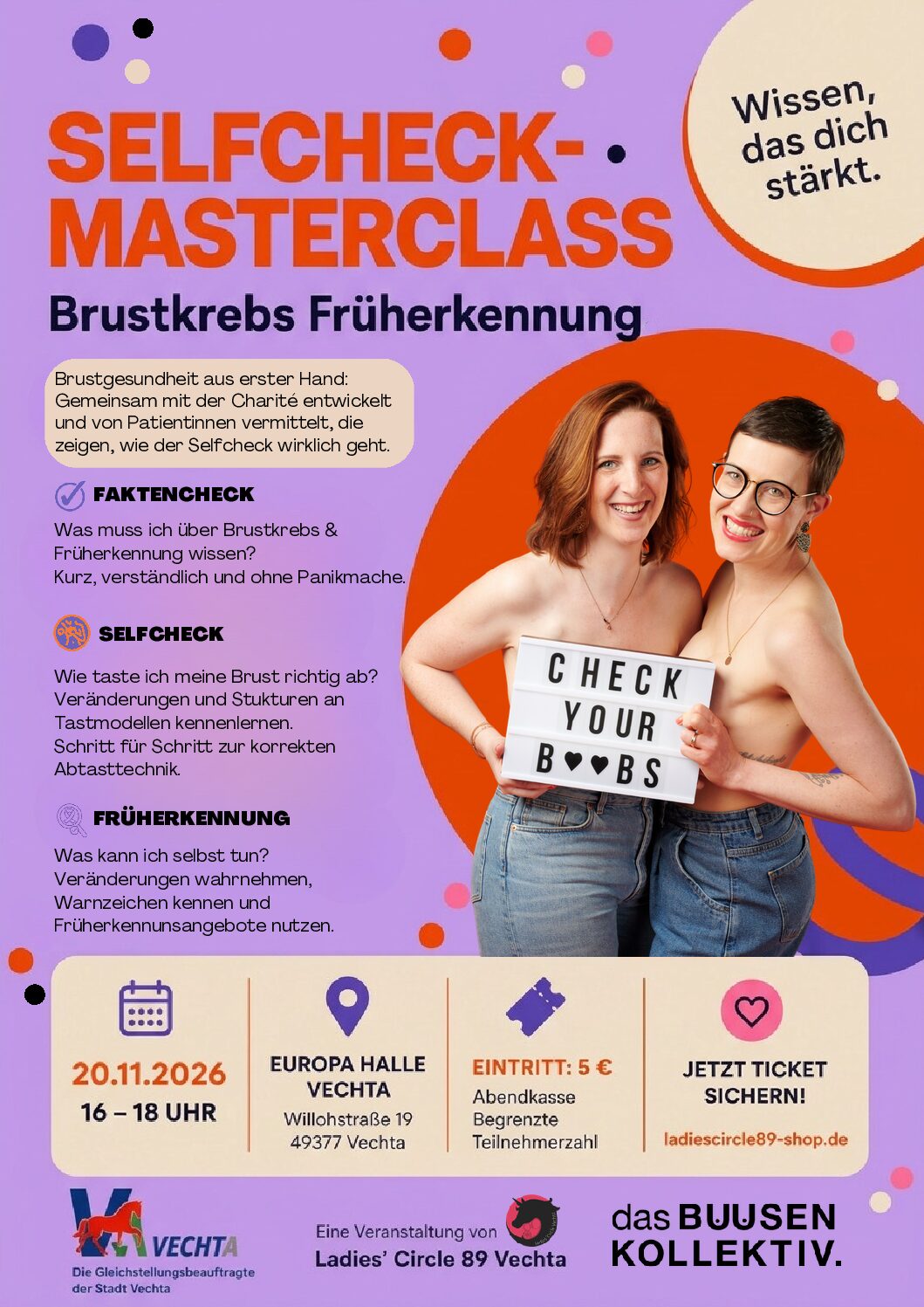 Ticket Masterclass: "Selfcheck: Brust abtasten" am 20.11.2026